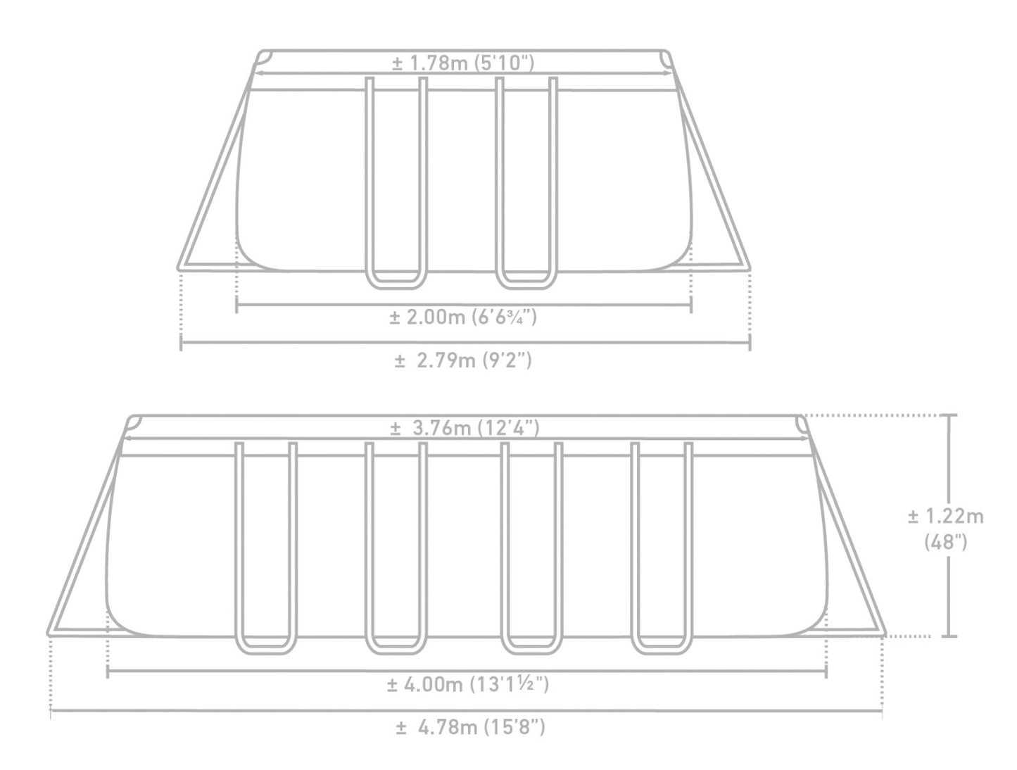 Piscine Prism Frame rectangulaire 4.00 x 2.00 x 1.22 m