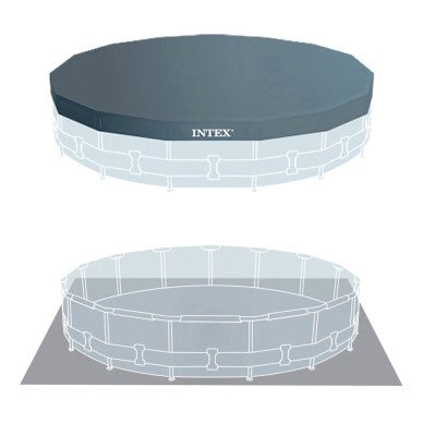 Round Prism Frame Above Ground Pool, 5 meters, with cartridge filter pump.