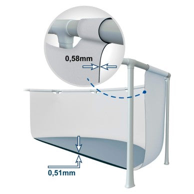 Round Prism Frame Above Ground Pool, 5 meters, with cartridge filter pump.