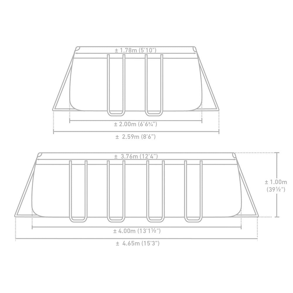 Piscine Prism Frame rectangulaire 4.00 x 2.00 x 1.00 m