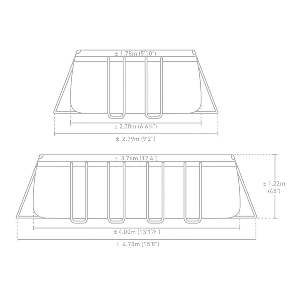 Piscine Prism Frame rectangulaire 4.00 x 2.00 x 1.22 m