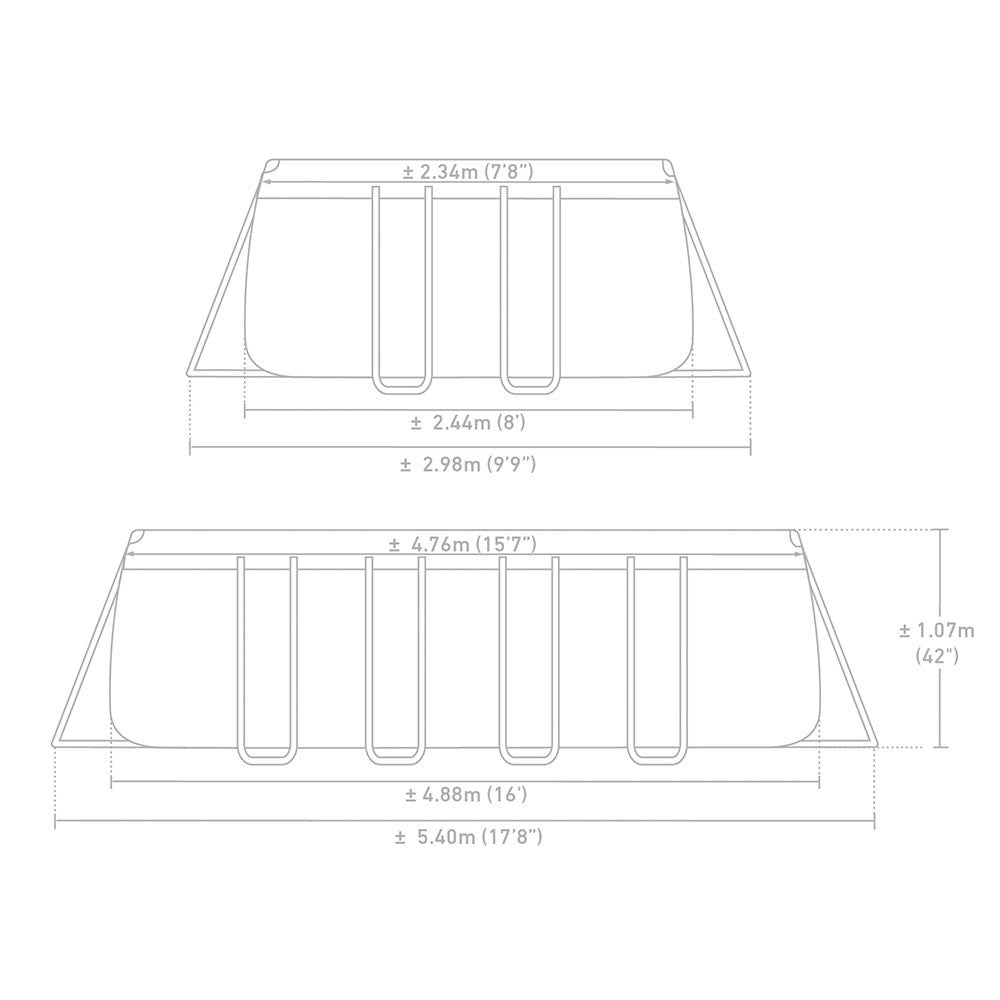 Piscine Prism Frame rectangulaire 4.88 x 2.44 x 1.07 m