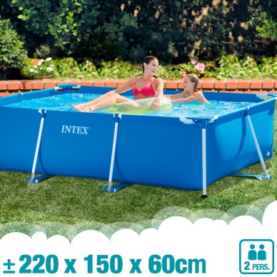 Small Rectangular Above Ground Pool, INTEX Metal Frame, 2 meters.