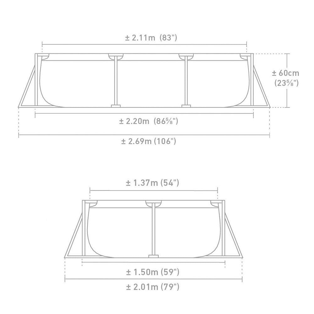 Piscine Metal Frame Junior rectangulaire 2,20 x 1,50 x 0,60 m