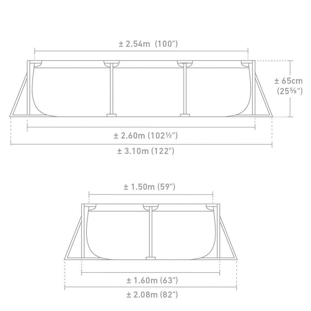 Piscine Metal Frame Junior rectangulaire 2,60 x 1,60 x 0,65 m