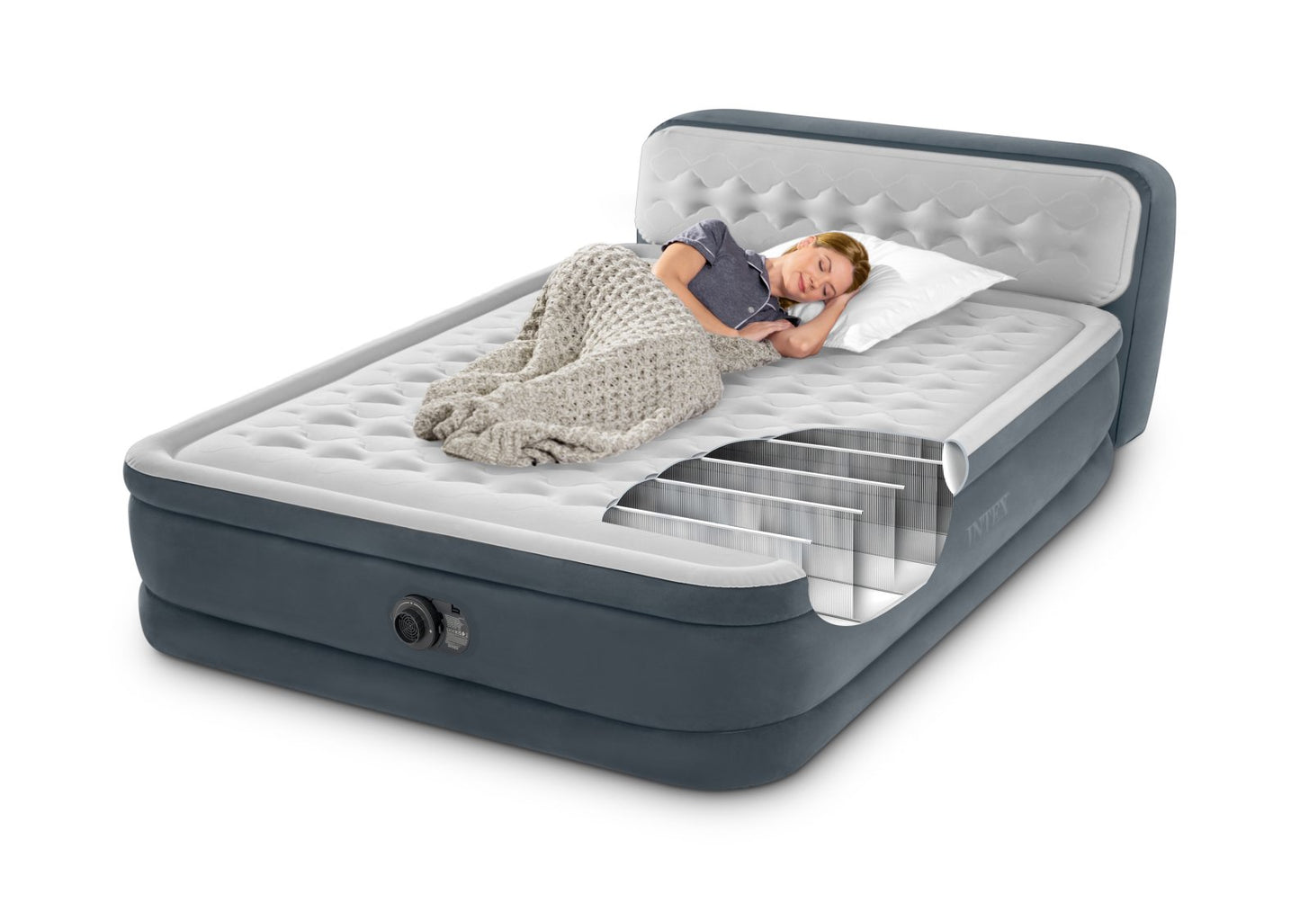 Matelas Ultra Plush Headbord Queen 2 Personnes - Pompe Intégrée