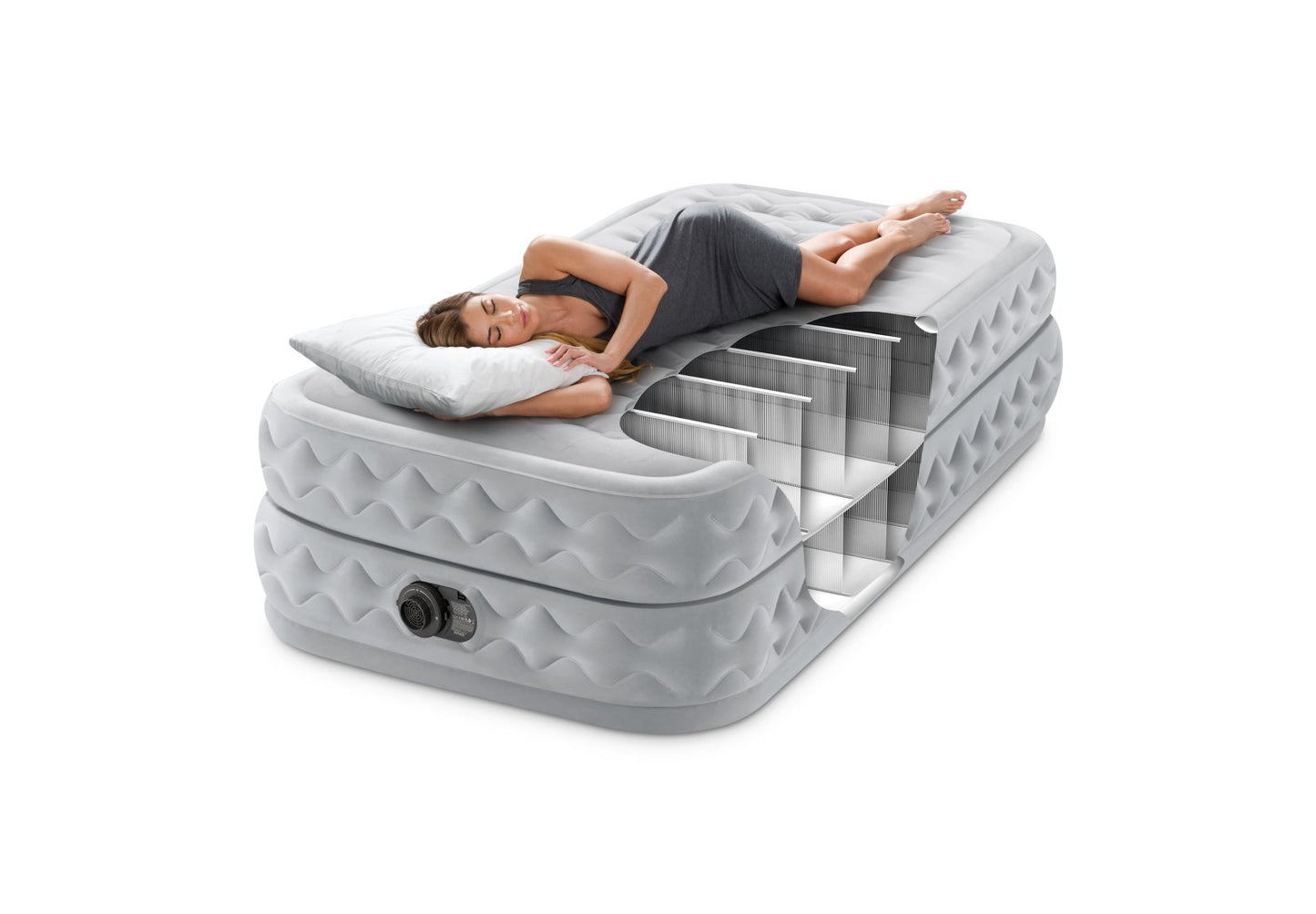 Matelas Supreme Air-Flow Twin 1 Personne - Pompe Intégrée