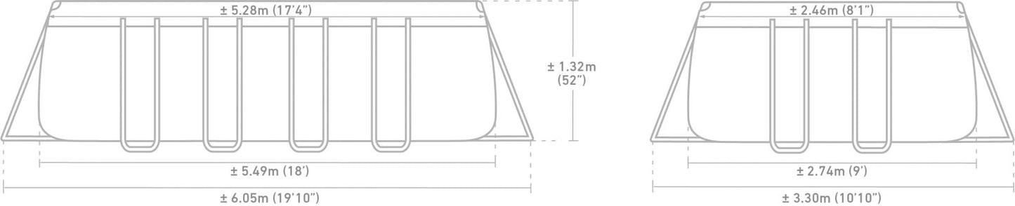 549 x 274 x 132 cm Kit Piscine Ultra XTR Frame Rectangulaire