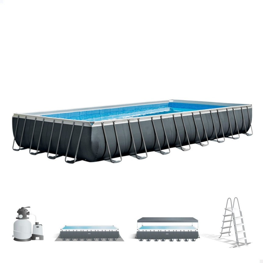 Ultra XTR Frame Rectangular Above Ground Pool, 10 meters, with filter pump.