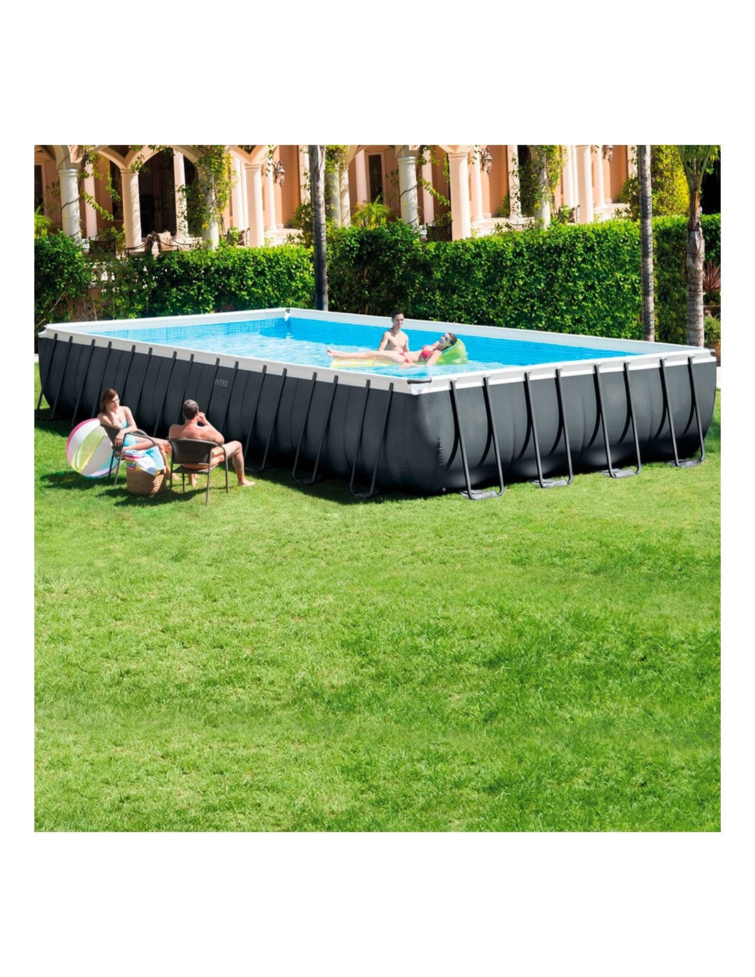 Ultra XTR Frame Rectangular Above Ground Pool, 10 meters, with filter pump.