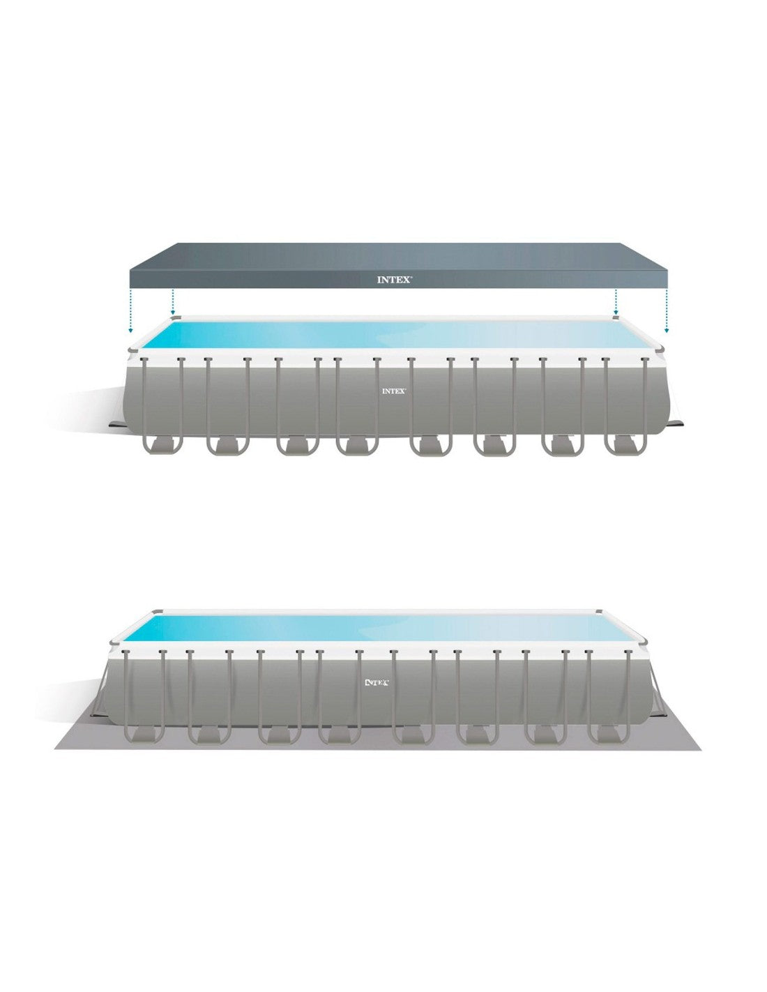 Ultra XTR Frame Rectangular Above Ground Pool, 10 meters, with filter pump.