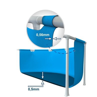 Rectangular Metal Frame Above Ground Pool by INTEX, 5 meters, with filter pump.