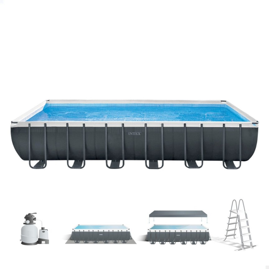 Rectangular Ultra XTR Frame Above Ground Pool, 7 meters, with sand filter pump.