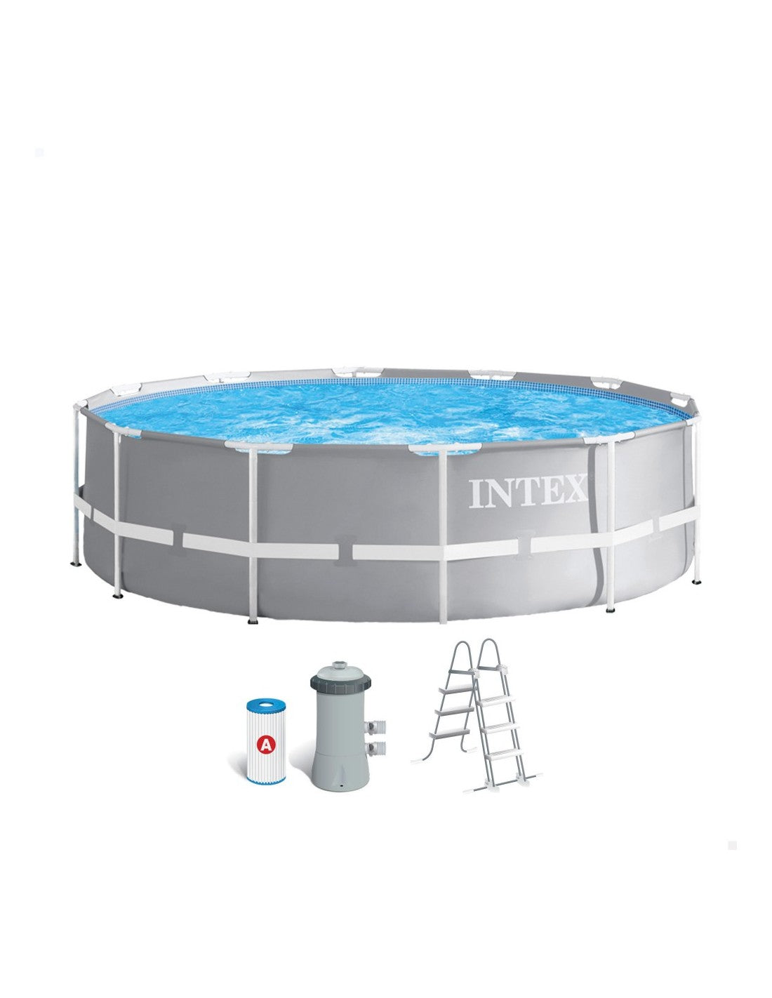 Round Prism Frame Above Ground Pool, 4 meters, with filter pump.