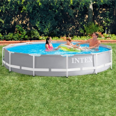 Round Prism Frame Above Ground Pool by INTEX, 4 meters, with filter pump.