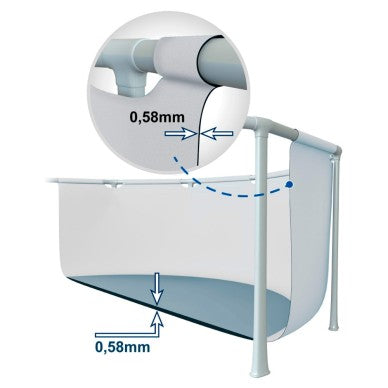 Rectangular Prism Frame Above Ground Pool by INTEX, 5 meters, with filter pump.